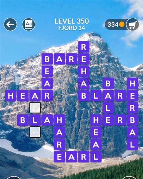 Lets take a quick scan of the answers for Wordscapes level 350 To complete Wordscapes level 350 Fjord 14, Mountain, players must use the letters L, B, E, R, A, H to make the words BLARE, BALE, HEAL, BARE,. . Wordscapes level 350